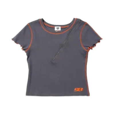 HTH Mellow zip Tee "CHARCOAL"