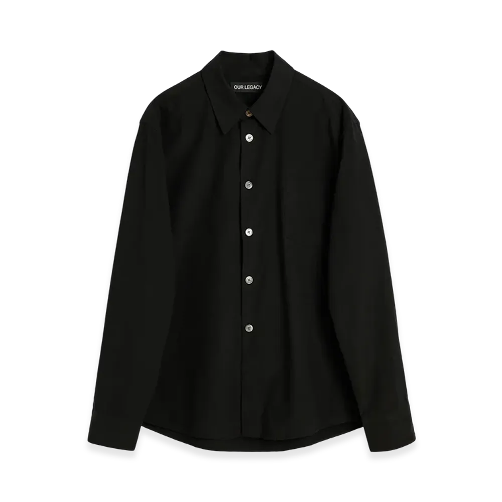 OUR LEGACY Beyond Shirt "Black Casual Liquid Poplin"