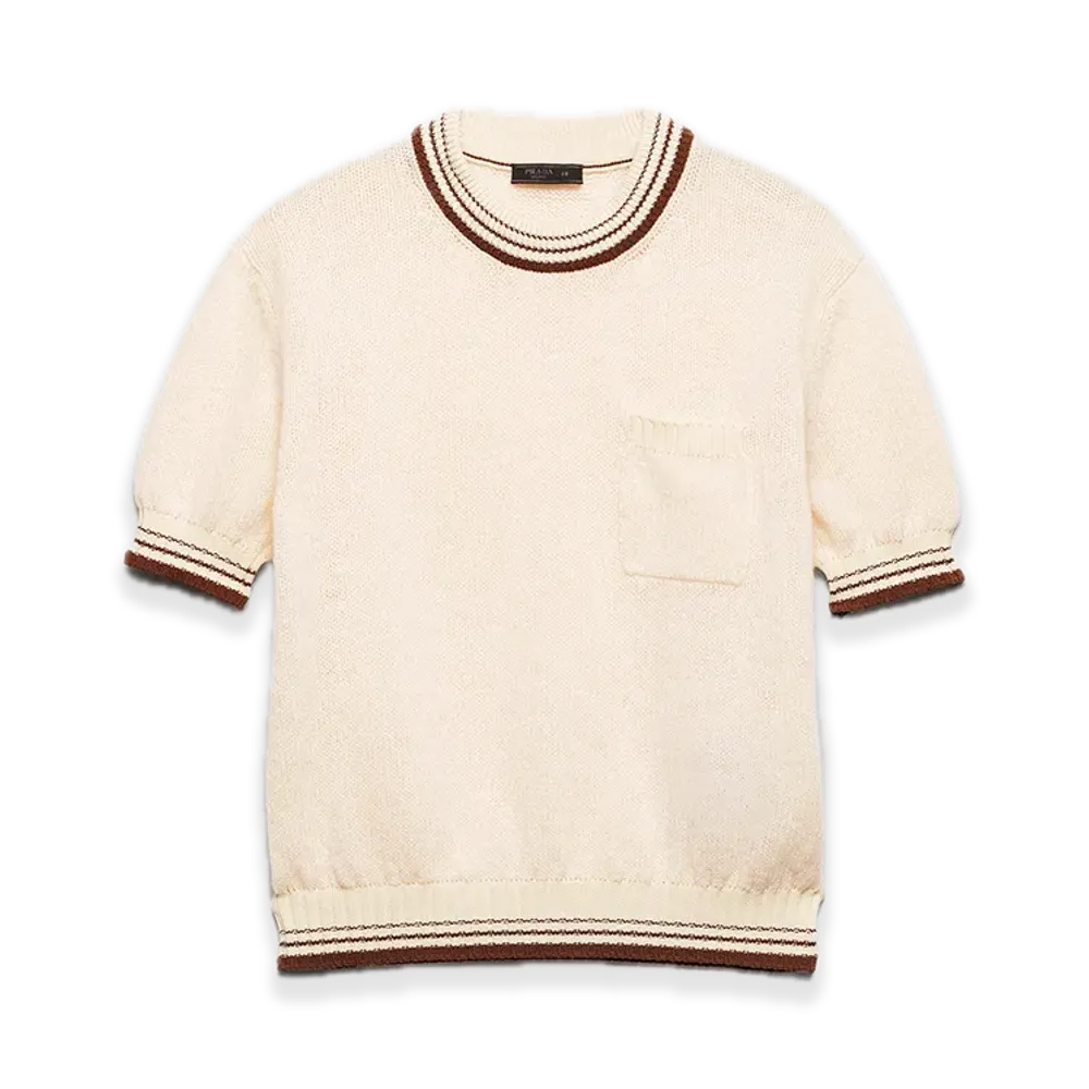 PRADA Shetland Wool Crewneck Sweater "Natural"