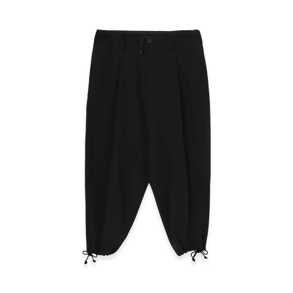Yohji Yamamoto POUR HOMME Wool Gabardine New Standard 2Tucks String Pants "Black"