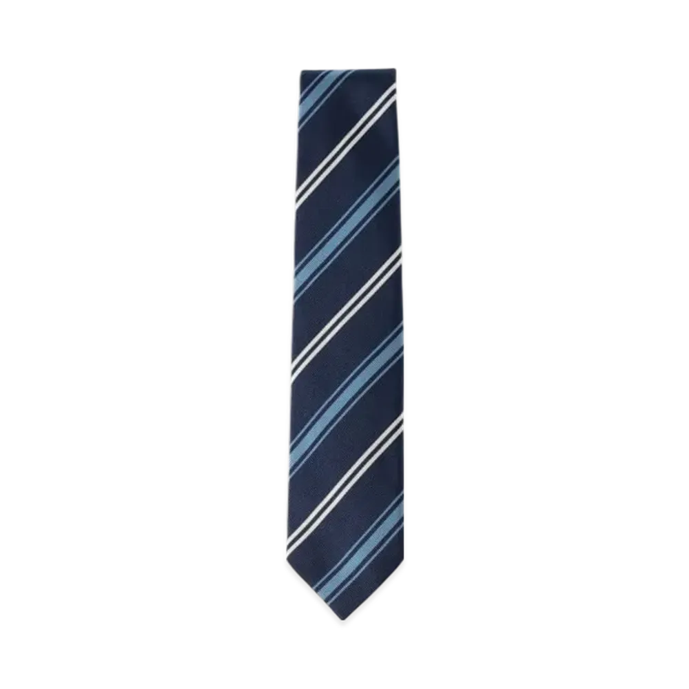 BEAMS Silk Striped Tie "Navy"