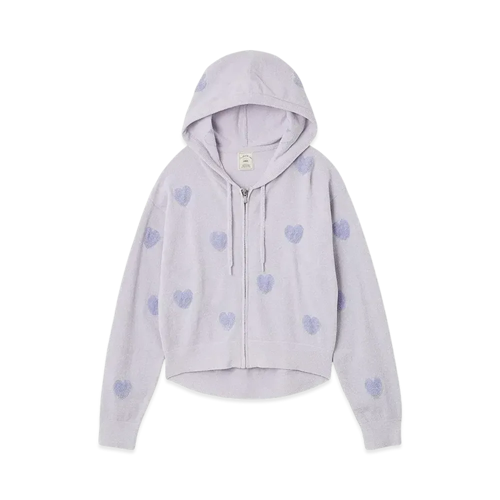 GELATO PIQUE Heart Jacquard Cropped Parka "Purple"