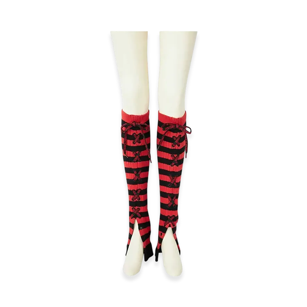 HYSTERIC GLAMOUR Voted / Hysteric Love Embroidery Leg Warmers "Red"