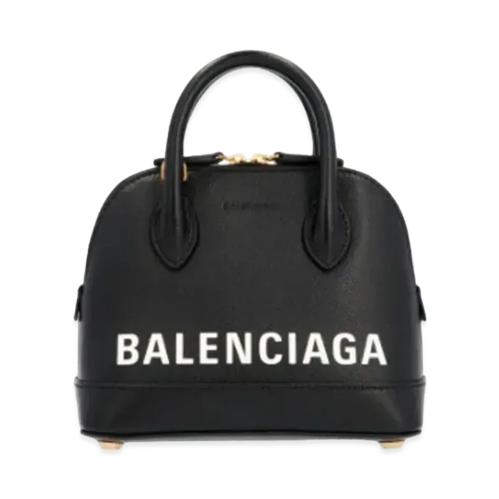 BALENCIAGA Women's Ville XXS Top Handle Bag "Black/White"
