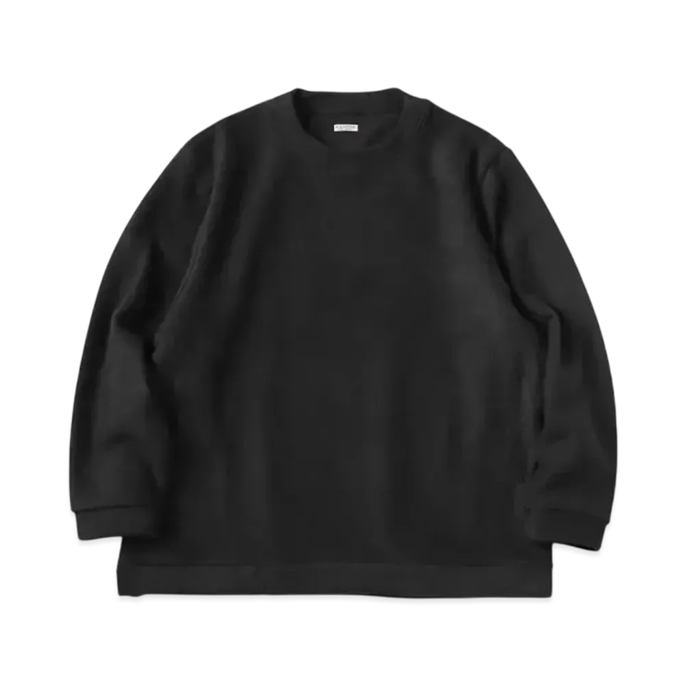 KAPITAL Reverse Fleece Big Crew Sweat "Black"