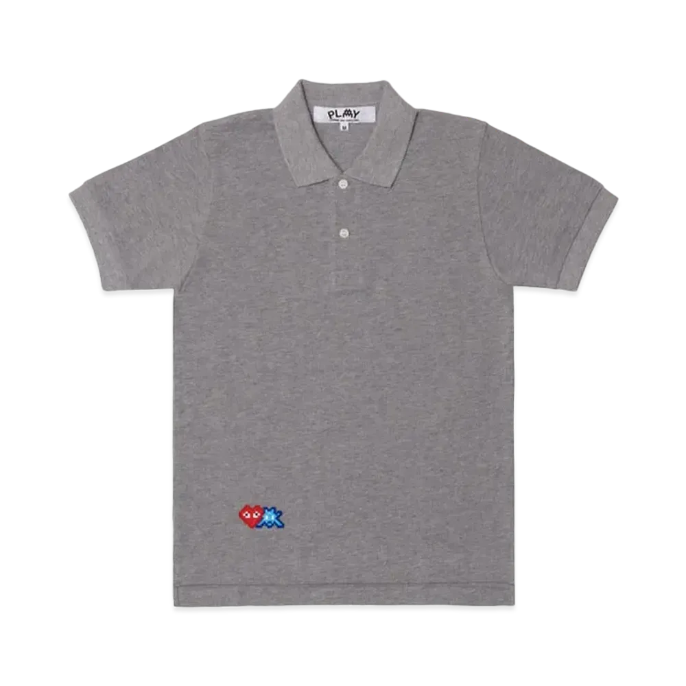 PLAY COMME des GARCONS invader Polo Shirt "Grey"