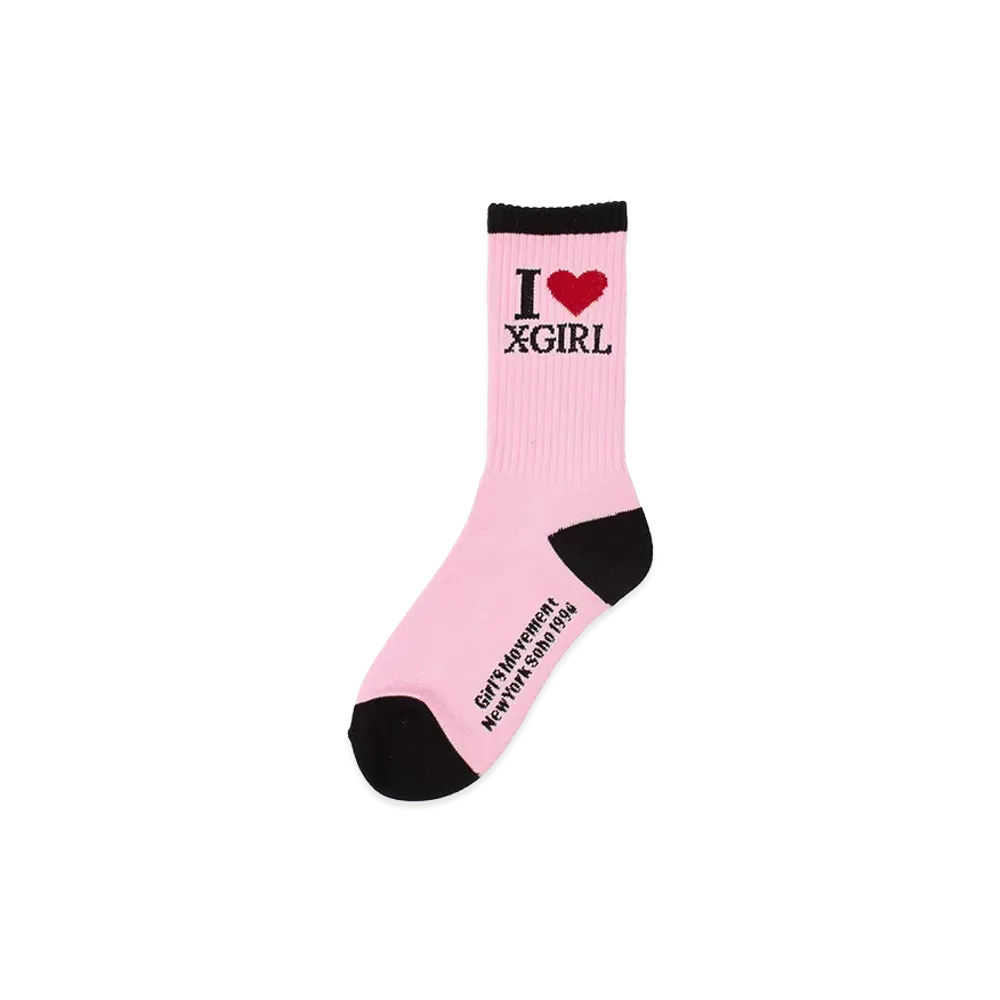 X-Girl Women's I Love Ribbed Socks "Pink"