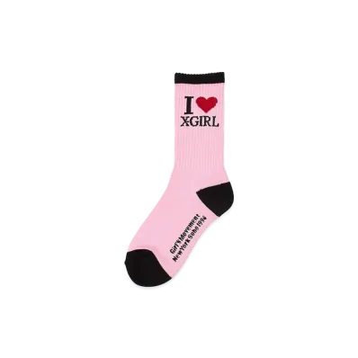 X-Girl Women's I Love Ribbed Socks "Pink"