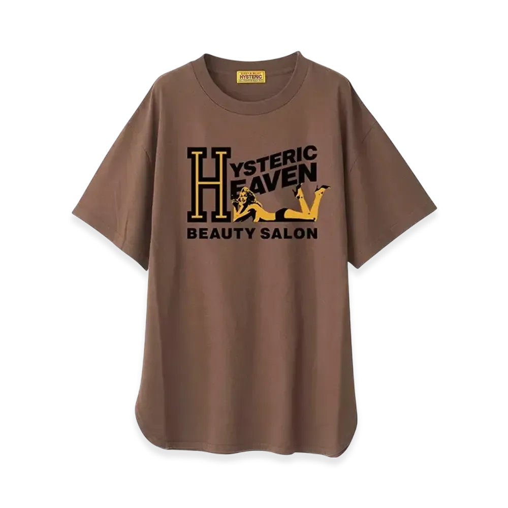 HYSTERIC GLAMOUR H Beauty Salon Oversized T-shirt "Brown"