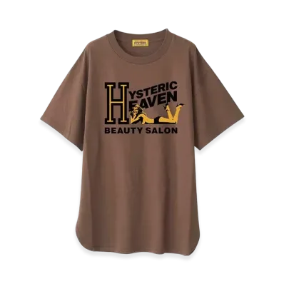 HYSTERIC GLAMOUR H Beauty Salon Oversized T-shirt "Brown"