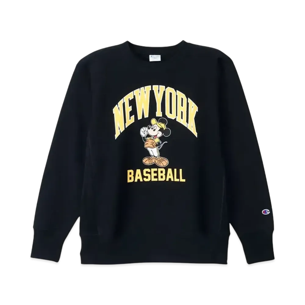 Champion x Disney Reverse Weave Crew Neck Sweatshirt "Black"