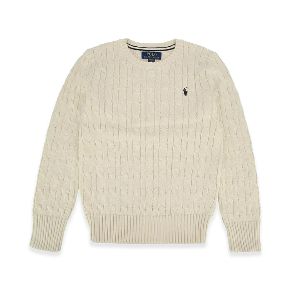 Polo Ralph Lauren Kids Ls Cable Cn Tops Sweater "Cream"