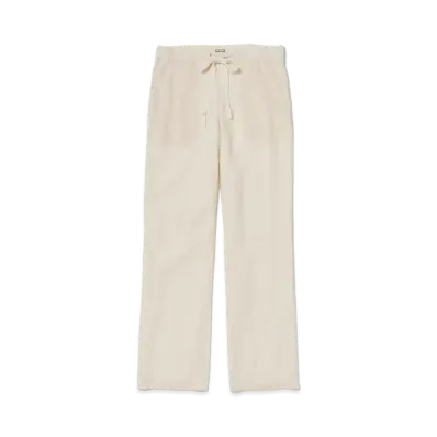 AURALEE Hard Twist Finx Organdy Stripe Pants "Light Beige Stripe"