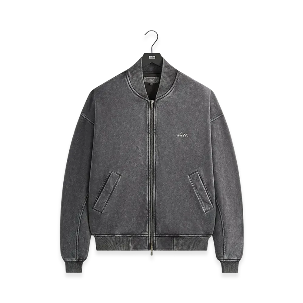 Kith Antique Wash Avery Bomber Jacket "Black"