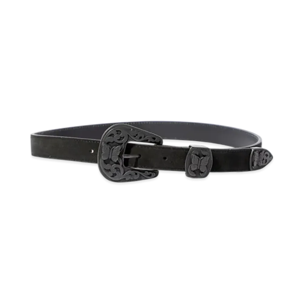NEEDLES Papillon Western Tip Belt - Suede "Black"