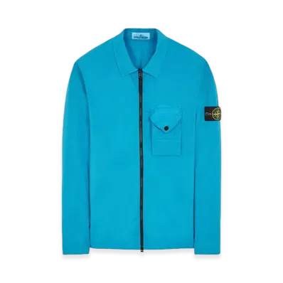 Stone Island 11010 Stretch Cotton Gabardine Overshirt - 23FW "Turquoise"