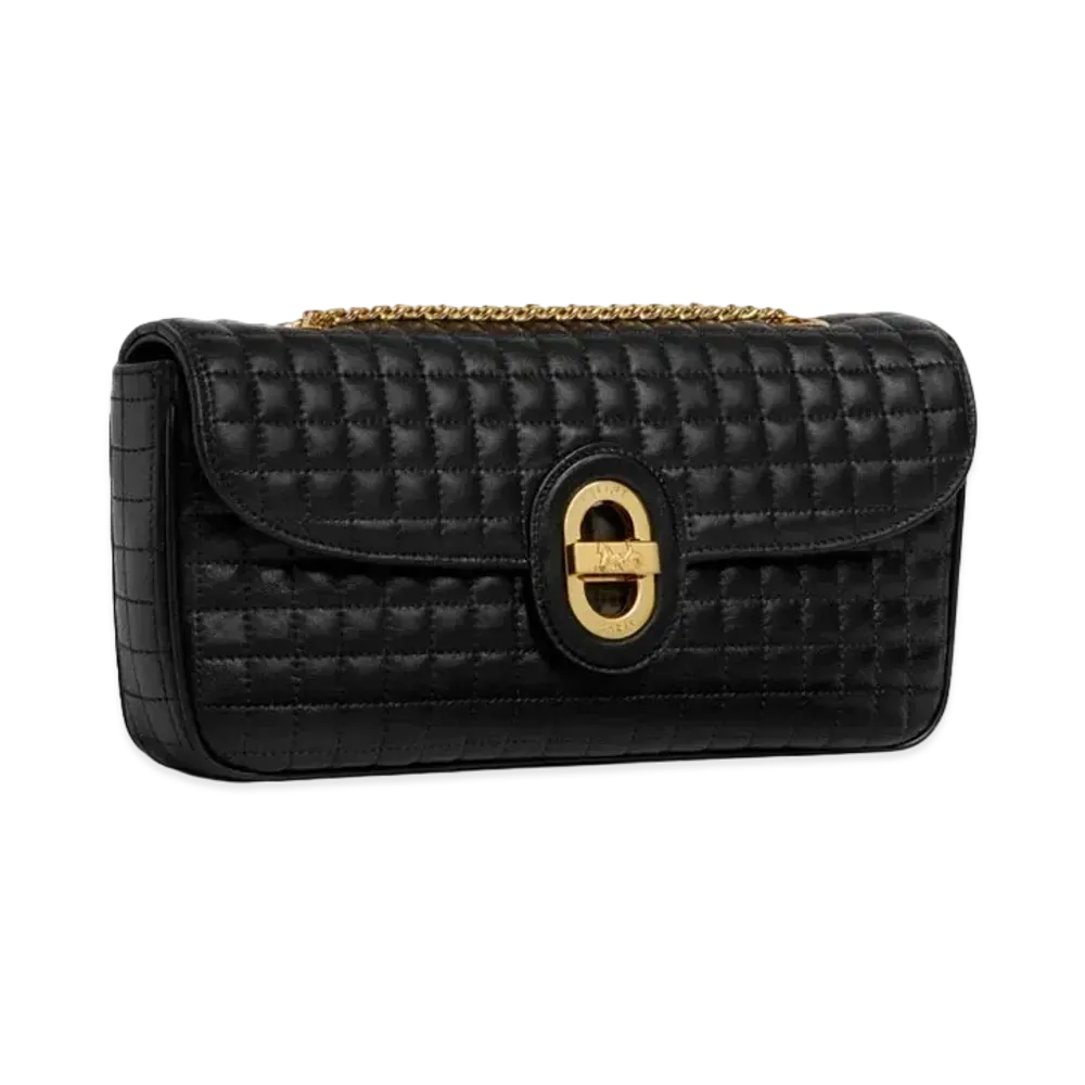 CELINE Medium Chain Sulky Bag in Quilted Lambskin "Black"