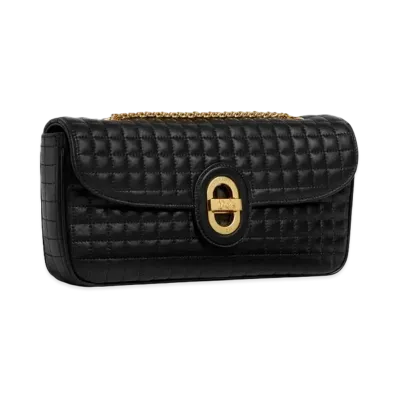 CELINE Medium Chain Sulky Bag in Quilted Lambskin "Black"