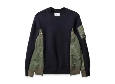sacai 24SS Sponge Sweat Nylon Twill Pullover "Navy/Khaki"