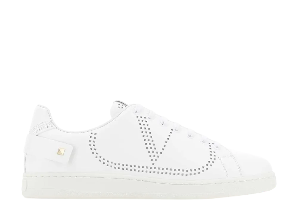 Valentino Garavani White Leather Backnet Sneakers "White"