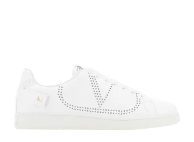 Valentino Garavani White Leather Backnet Sneakers "White"