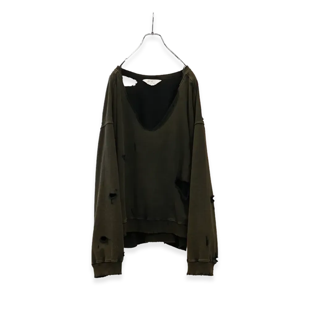 ANCELLM Broken Sweat Shirt "Black"