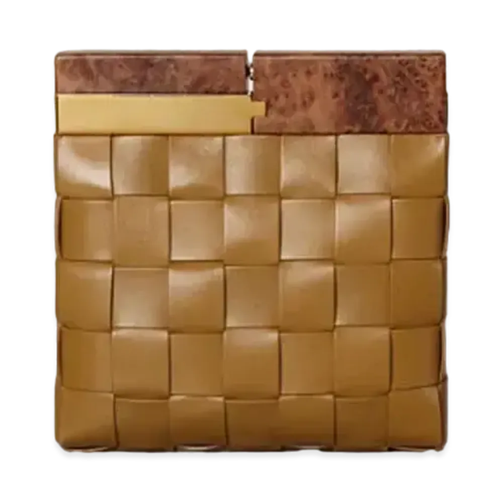 Bottega Veneta BV Snap Bag Clutch "Light Brown"