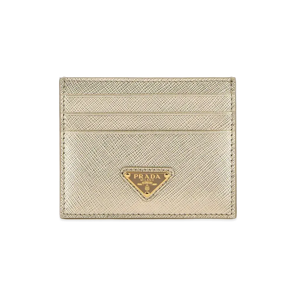 PRADA Women's Leather Card Holder "Gold"