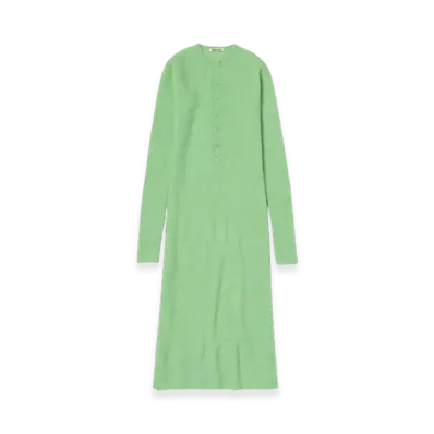 AURALEE Baby Suri Alpaca Sheer Knit One Piece "Light Green"