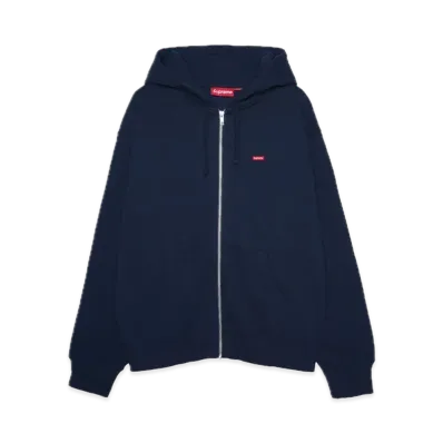 Supreme Small Box Zip Up Hooded Sweatshirt "Navy"