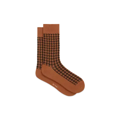 Paul Smith Houndstooth Socks "DarkOrange"