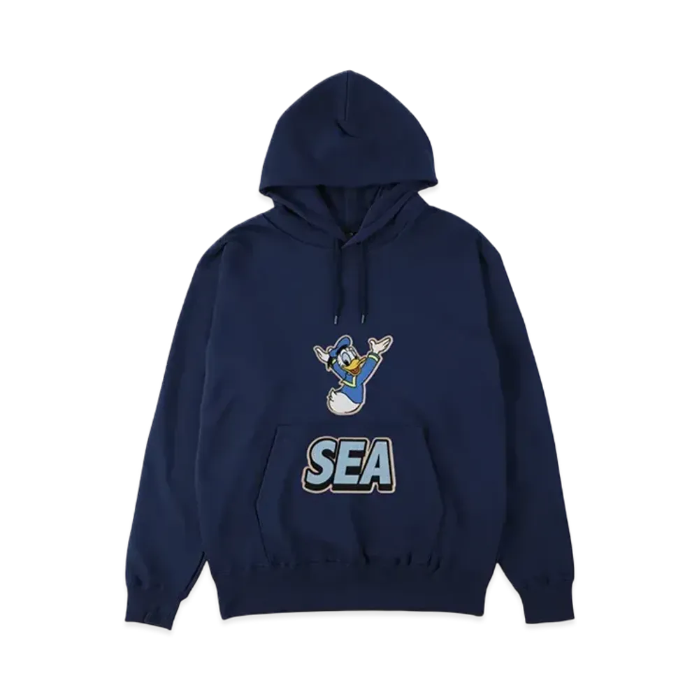 WIND AND SEA x Disney Donald Front Pocket Hooded Sweat Shirt "Blue"