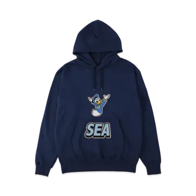 WIND AND SEA x Disney Donald Front Pocket Hooded Sweat Shirt "Blue"