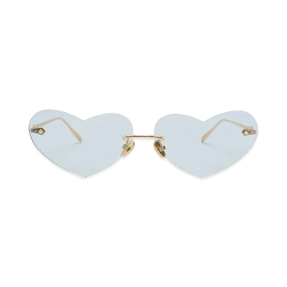 CHARLES & KEITH Heart-Shaped Cat-Eye Sunglasses "Blue"