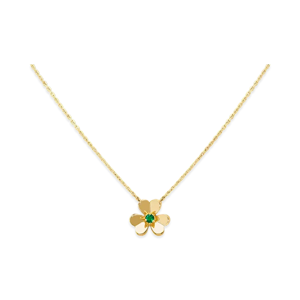 Van Cleef & Arpels Frivole pendant mini model "18K Yellow gold/Emerald"