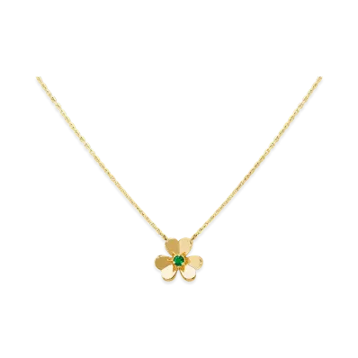 Van Cleef & Arpels Frivole pendant mini model "18K Yellow gold/Emerald"