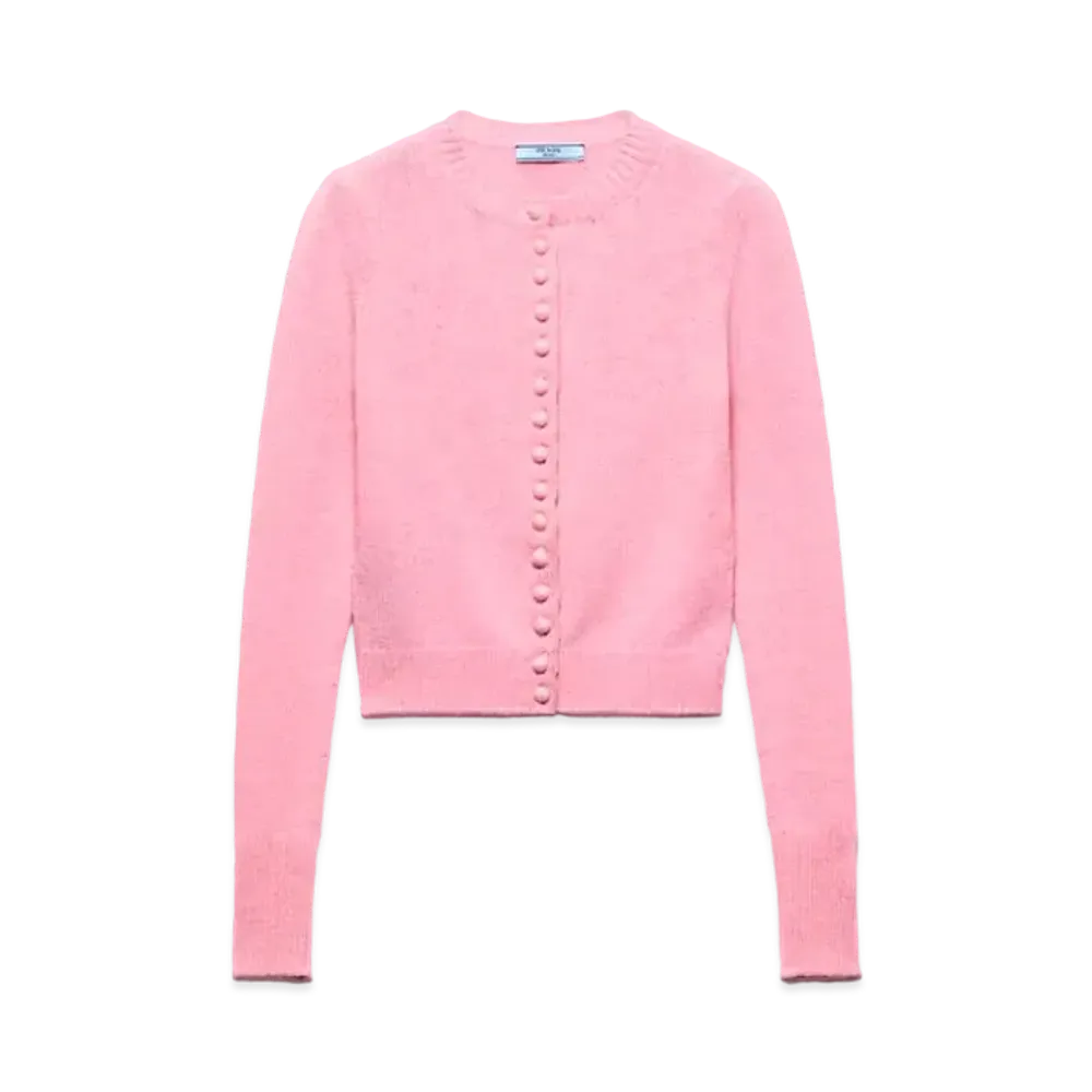 PRADA Women's Cashmere Cardigan "Primula Pink"