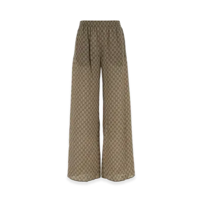 GUCCI Women's GG Print Silk Leisure Pants "Beige"