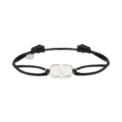 Valentino Vlogo Signature Cotton Bracelet "Black"