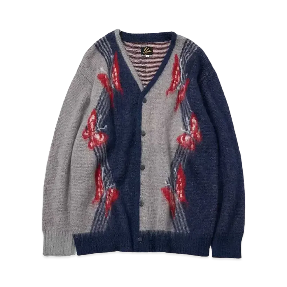 Needles FREAK'S STORE Mohair Cardigan- Papillon "Navy/Gray"