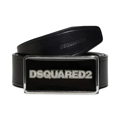 Dsquared2 Logo Plaque Belt "Black/White"