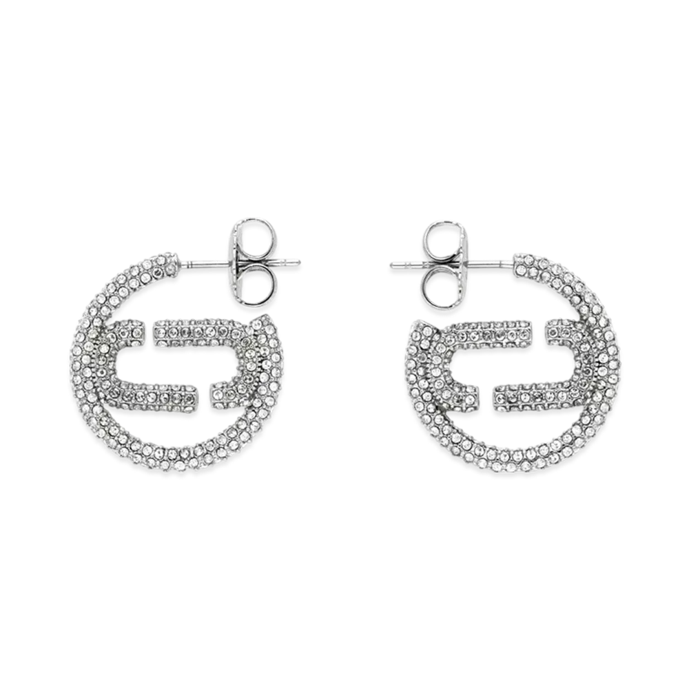 Marc Jacobs The J Marc Small Pave Hoops "Crystals"