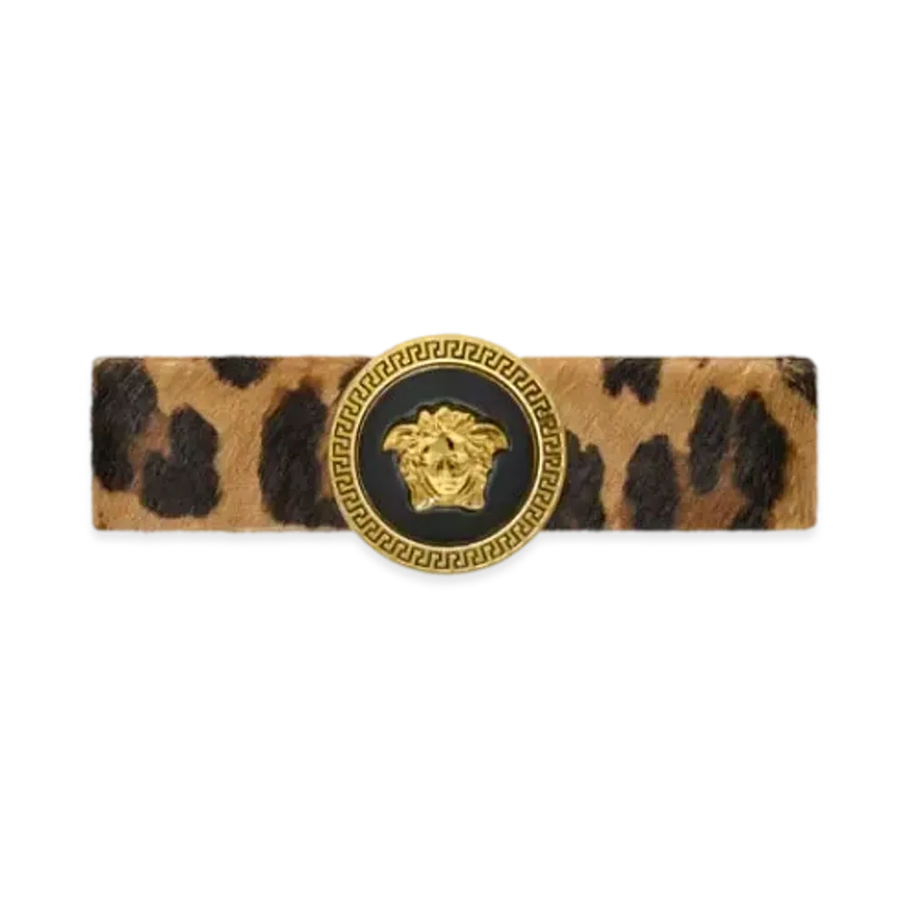 Versace Gianni Ribbon Leopard Hair Clip "Animalier"