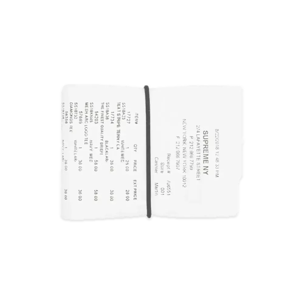 Supreme x MM6 Maison Margiela Receipt Wallet "White"