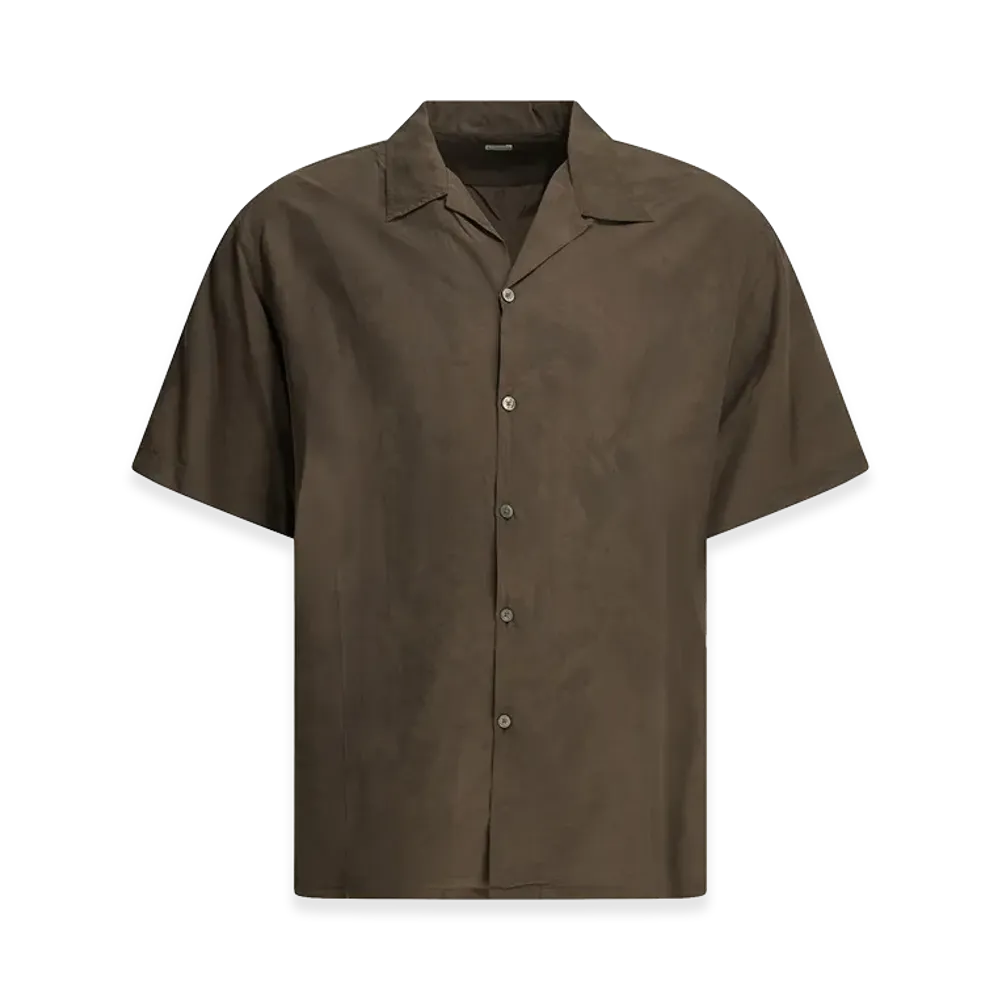 A.PRESSE Natural Dyed Casual Shirt "Brown"