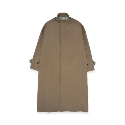 YOKE Cotton Nylon Vintage Twill Stand Collar Over Coat "Khaki"
