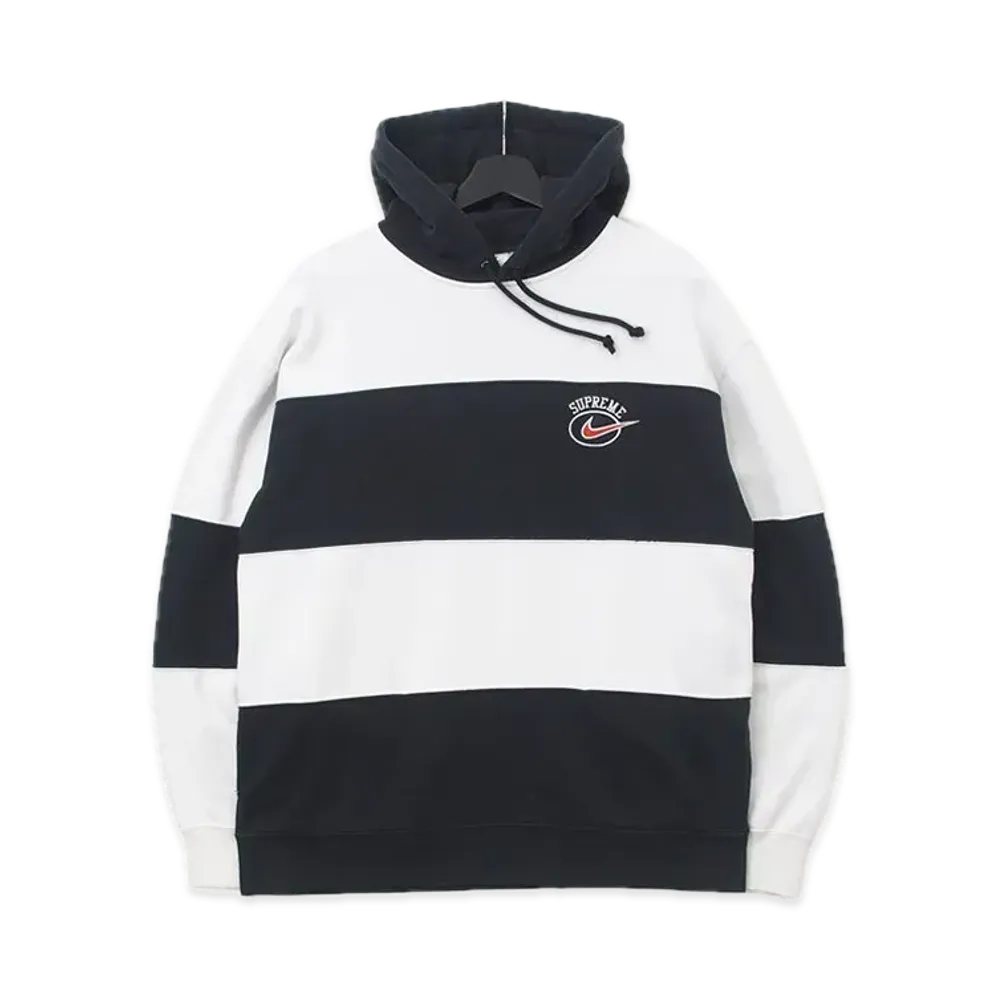 Supreme x Nike Stripe Hooded Sweatshirt "White"