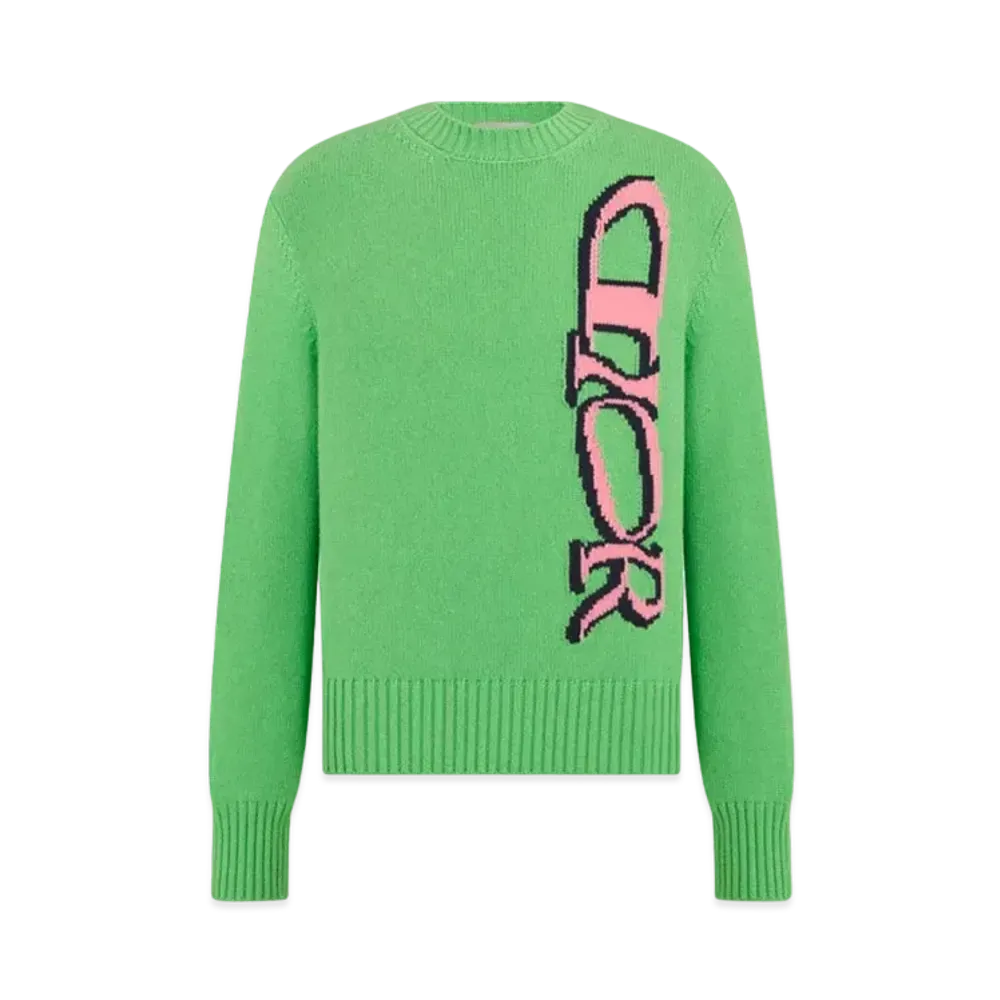 Dior x LEWIS HAMILTON Sweater Virgin Wool and Cashmere Intarsia "Green"