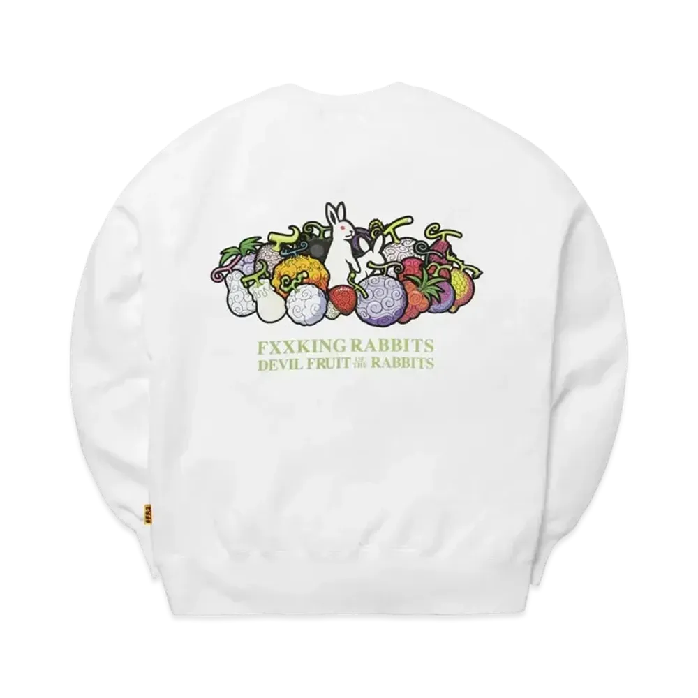FR2 x ONE PIECE Collaboration Devil Fruit Kills Sweatshirt "White"