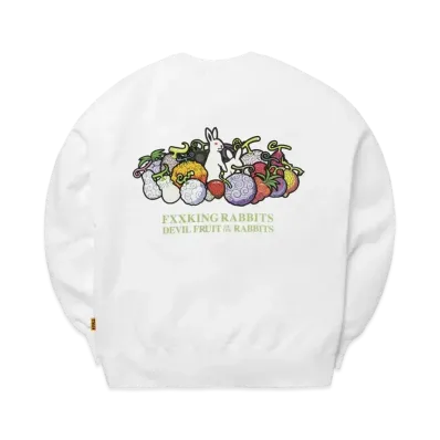 FR2 x ONE PIECE Collaboration Devil Fruit Kills Sweatshirt "White"